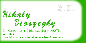 mihaly dioszeghy business card